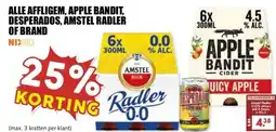 MCD Supermarkt ALLE AFFLIGEM, APPLE BANDIT, DESPERADOS, AMSTEL RADLER OF BRAND aanbieding