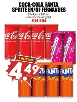 MCD Supermarkt COCA-COLA, FANTA, SPRITE EN/OF FERNANDES aanbieding