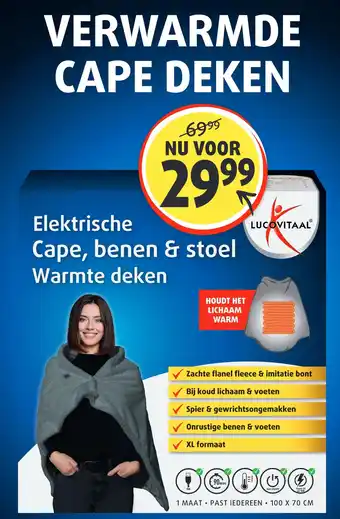 Lucovitaal VERWARMDE CAPE DEKEN aanbieding