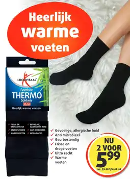 Lucovitaal Bamboe THERMO Sokken aanbieding