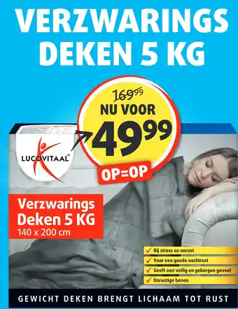 Lucovitaal VERZWARINGS DEKEN 5 KG aanbieding