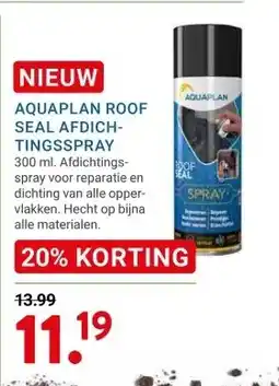 Kluswijs AQUAPLAN ROOF SEAL AFDICH- TINGSSPRAY aanbieding