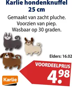 Huisdier Voordeelshop Karlie hondenknuffel 25 cm aanbieding