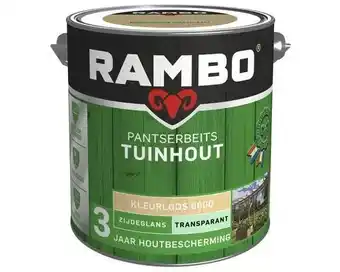 Hornbach RAMBO Pantserbeits Tuinhout zijdeglans transparant kleurloos 2,5 l aanbieding