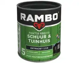 Hornbach RAMBO Pantserbeits Schuur & Tuinhuis zijdeglans dekkend antraciet 750 ml aanbieding