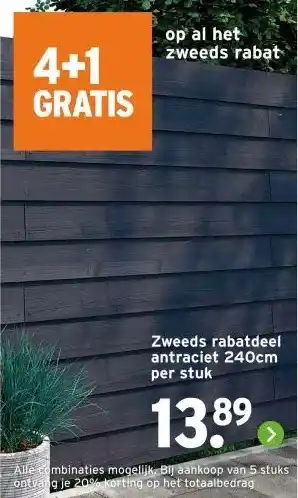 GAMMA 4+1 GRATIS op al het zweeds rabat aanbieding