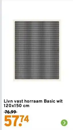 GAMMA Livn vast horraam Basic wit 120x150 cm aanbieding