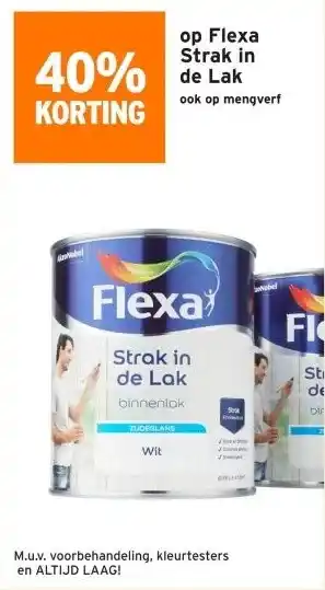 GAMMA 40% KORTING op Flexa Strak in de Lak aanbieding