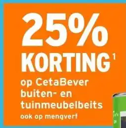 GAMMA 25% KORTING op CetaBever buiten- en tuinmeubelbeits aanbieding