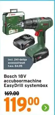 GAMMA Bosch 18V accuboormachine EasyDrill systembox aanbieding