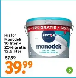 GAMMA Histor Monodek 10 liter + 25% gratis 12.5 liter aanbieding