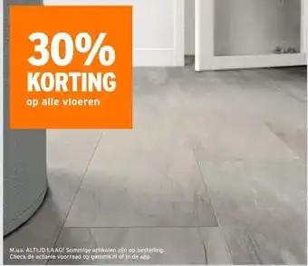 GAMMA 30% KORTING op alle vloeren aanbieding