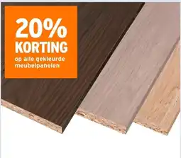 GAMMA 20% KORTING op alle gekleurde meubelpanelen aanbieding