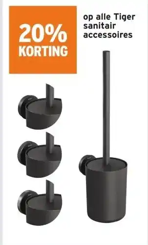 GAMMA 20% KORTING op alle Tiger sanitair accessoires aanbieding