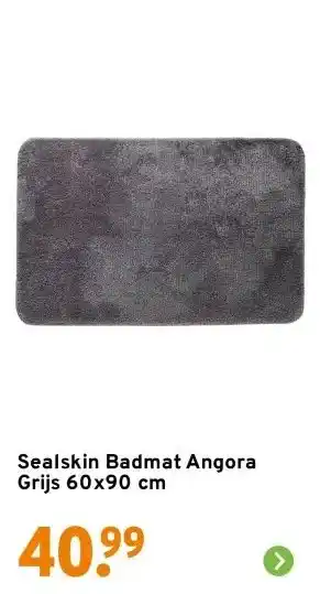 GAMMA Sealskin Badmat Angora Grijs 60x90 cm aanbieding