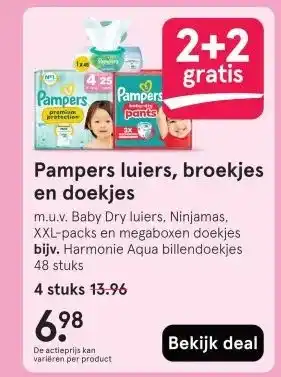 Etos Pampers luiers, broekjes en doekjes aanbieding