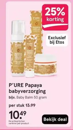 Etos P'URE Papaya babyverzorging aanbieding