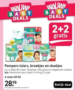 Etos Pampers luiers, broekjes en doekjes aanbieding