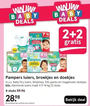 Etos Pampers luiers, broekjes en doekjes aanbieding