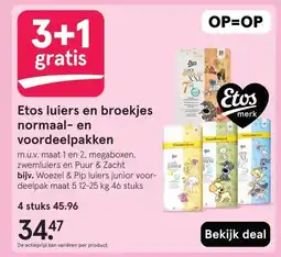 Etos Etos luiers en broekjes normaal- en voordeelpakken aanbieding