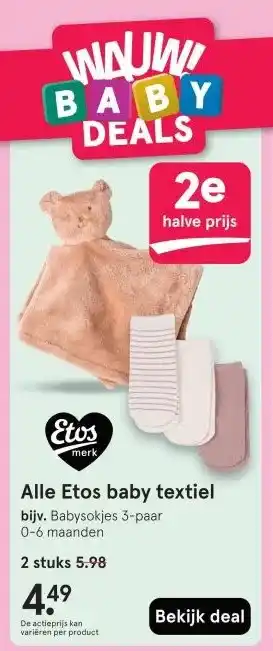 Etos Alle Etos baby textiel aanbieding