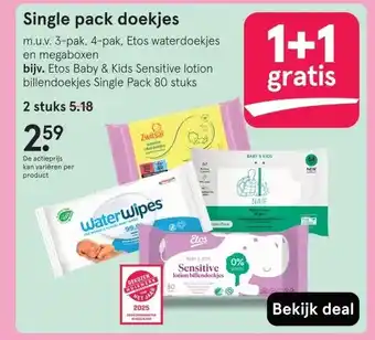 Etos Single pack doekjes aanbieding