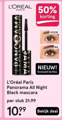 Etos L'Oréal Paris Panorama All Night Black mascara aanbieding