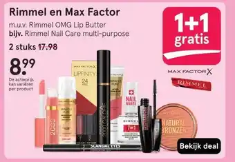 Etos Rimmel en Max Factor aanbieding