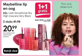 Etos Maybelline lip en oog aanbieding