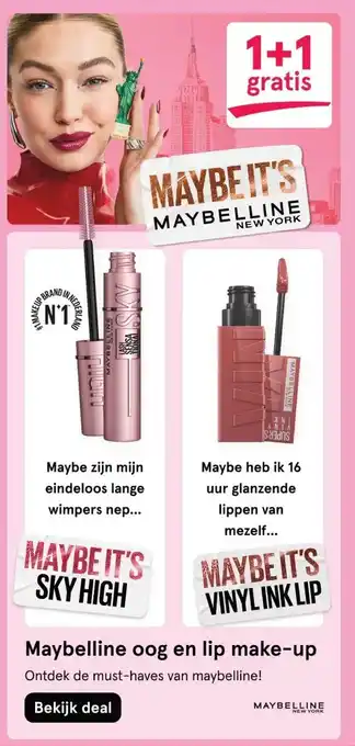 Etos Maybelline oog en lip make-up aanbieding