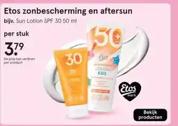 Etos Etos zonbescherming en aftersun aanbieding