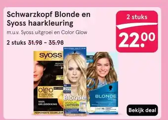 Etos Schwarzkopf Blonde en Syoss haarkleuring aanbieding