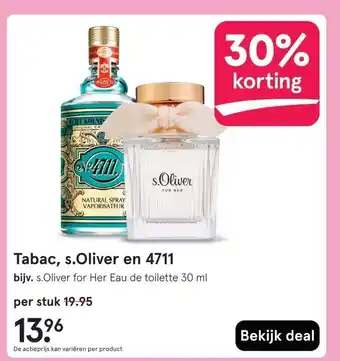 Etos Tabac, s.Oliver en 4711 aanbieding