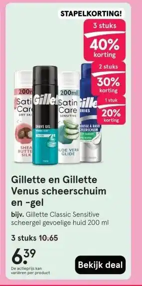 Etos Gillette en Gillette Venus scheerschuim en -gel aanbieding