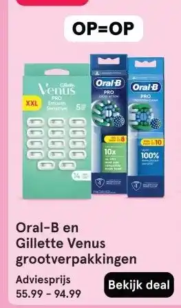 Etos Oral-B en Gillette Venus grootverpakkingen aanbieding