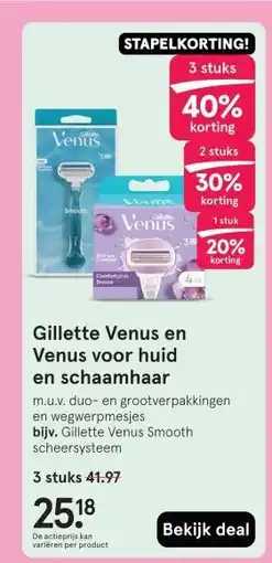 Etos Gillette Venus en Venus voor huid en schaamhaar aanbieding