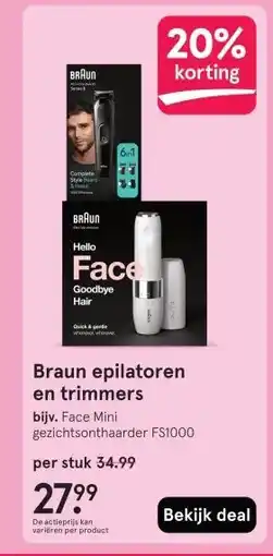 Etos Braun epilatoren en trimmers aanbieding