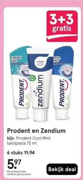 Etos Prodent en Zendium aanbieding