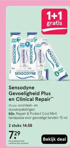 Etos Sensodyne Gevoeligheid Plus en Clinical Repair** aanbieding