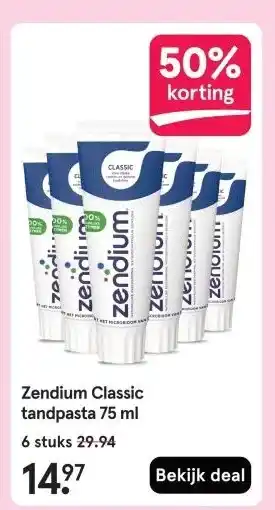 Etos Zendium Classic tandpasta 75 ml aanbieding