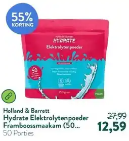 Holland & Barrett Hydrate Elektrolytenpoeder Framboossmaakam (50 porties) aanbieding