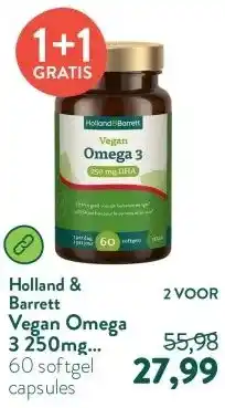 Holland & Barrett Vegan Omega 3 250mg DHA - 60 softgels aanbieding