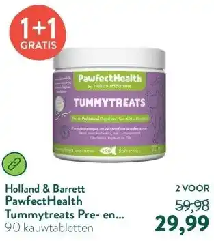 Holland & Barrett PawfectHealth Tummytreats Pre- en Probiotica Kat - 90 soft treats aanbieding