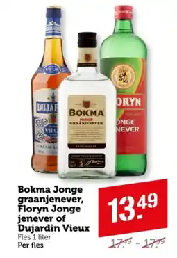 Coop Bokma Jonge graanjenever, Floryn Jonge jenever of Dujardin Vieux aanbieding