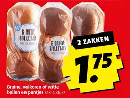 Boni Bruine, volkoren of witte bollen en puntjes aanbieding