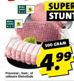 Boni Procureur, ham, of culinaire filetrollade aanbieding