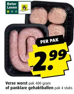 Boni Verse worst of panklare gehaktballen aanbieding