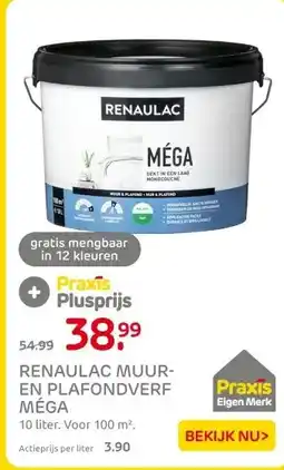 Praxis RENAULAC MUUR- EN PLAFONDVERF MÉGA aanbieding