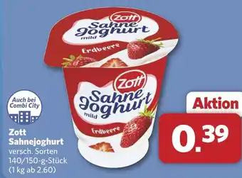 Combi Zott Sahnejoghurt aanbieding