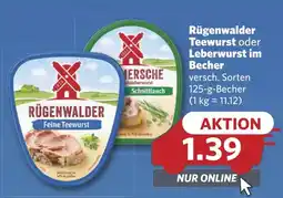 Combi Rügenwalder Teewurst oder Leberwurst im Becher aanbieding